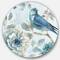 Designart - Indigold Watercolor Lovely bird II - Farmhouse Metal Circle Wall Art